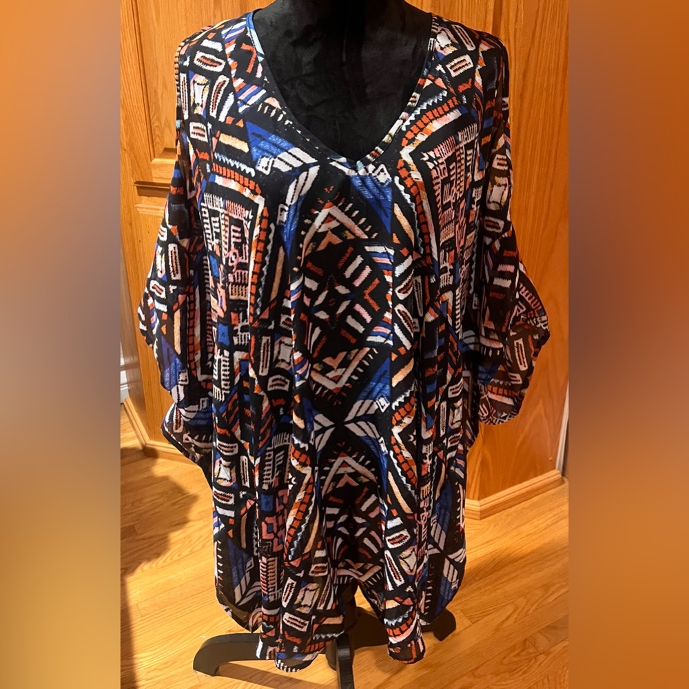 Show Me Your MuMu Guatelala Print Peta-Boo‎ Tunic Top Swim Cover-Up Size Large